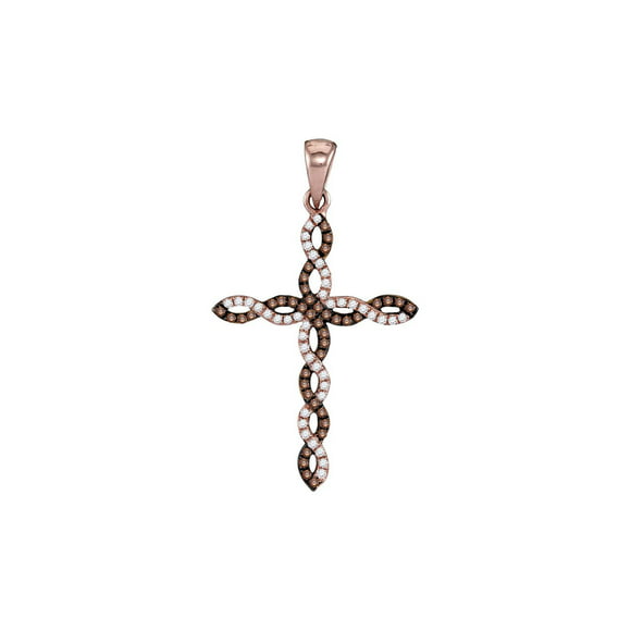 14K Yellow Gold Scroll Design Cross Pendant from Roy Rose Jewelry 